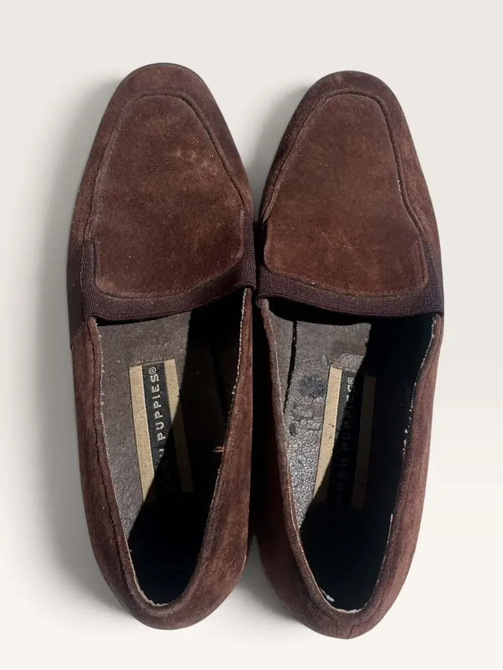 VTG Hush Puppies Brown Suede Slip-On Loafers 6.5 M